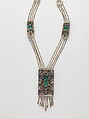 Necklace, Frank Gardner Hale (1876–1945), 18kt yellow gold, silver, peridots, amethysts, tourmalines, sapphires, and pearls., American