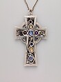 Pendant, Edward Everett Oakes (American, 1891–1960), Silver with colored stones including blue, pink and yellow sapphires, garnets, a tourmaline, and an emerald., American