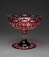 Compote, New England Glass Company  American, Red-cut-to-clear-glass, American