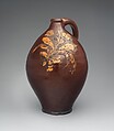 Nathaniel Seymour  American, Red earthenware with incised decoration of floral spray filled in with slip; lead glaze, American