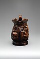 "Gypsy" pitcher, E. &amp; W. Bennett Pottery (American, Baltimore, Maryland 1847–1857), Slip-cast; yellow earthenware, American