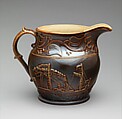 Pitcher, Salamander Works (American, New York, 1825–1912), Stoneware; brown glaze, American