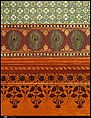 Architectural woodwork and paneling, George A. Schastey &amp; Co. (American, New York, 1873–1897), Satinwood, purpleheart, mother-of-pearl, silver-plated brass, mirrored glass, marble, and reproduction upholstery, American