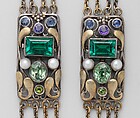 Necklace, Frank Gardner Hale (1876–1945), 18kt yellow gold, silver, peridots, amethysts, tourmalines, sapphires, and pearls., American