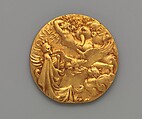 Commemorating Lindbergh's Trans-Atlantic Flight, 1927, Frederick William MacMonnies (American, New York 1863–1937 New York), Bronze and gold leaf, American