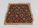 Chair seat cover, Anna Poor Parsons (American, 1738–1783), Wool on linen, American