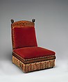 Chair from the William Clark House, Newark, New Jersey, George A. Schastey & Co. (American, New York, 1873–1897), Satinwood, purpleheart, brass, and modern upholstery, American