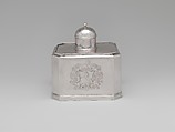 Sugar Box, Simeon Soumaine (baptized 1685–ca. 1750), Silver, American
