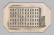 Trade card for George A. Schastey, John Harper Bonnell & Co. (active 1876–84), Ink on paper, American