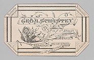 Trade card for George A. Schastey, John Harper Bonnell & Co. (active 1876–84), Ink on paper, American