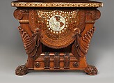 Library Table, Herter Brothers (German, active New York, 1864–1906), Rosewood, brass, mother-of-pearl, and abalone, American