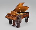 Model B grand piano from the William Clark House, Newark, New Jersey, Case by George A. Schastey & Co. (American, New York, 1873–1897), Rosewood, satinwood, purpleheart, brass, and silver, American