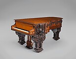 Model B grand piano from the William Clark House, Newark, New Jersey, Case by George A. Schastey &amp; Co. (American, New York, 1873–1897), Rosewood, satinwood, purpleheart, brass, and silver, American