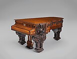 Model B grand piano from the William Clark House, Newark, New Jersey, Case by George A. Schastey &amp; Co. (American, New York, 1873–1897), Rosewood, satinwood, purpleheart, brass, and silver, American