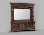 Cabinet from the entrance hall of Worsham-Rockefeller House, George A. Schastey &amp; Co. (American, New York, 1873–1897), Mahogany, brass, mirror glass, and marble, American