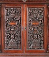 Cabinet from the entrance hall of Worsham-Rockefeller House, George A. Schastey &amp; Co. (American, New York, 1873–1897), Mahogany, brass, mirror glass, and marble, American