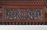 Cabinet from the entrance hall of Worsham-Rockefeller House, George A. Schastey &amp; Co. (American, New York, 1873–1897), Mahogany, brass, mirror glass, and marble, American