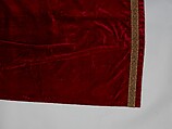 Curtain, Silk velvet embroidered with metallic threads, American