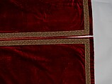 Curtain, Silk velvet embroidered with metallic threads, American