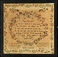 Sampler made at the Moorestown Friends School, Margaret Schanck (born 1790), Silk on linen, American