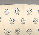 Embroidered coverlet, Linen embroidered with linen thread, American