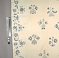 Embroidered coverlet, Linen embroidered with linen thread, American
