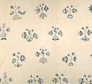 Embroidered coverlet, Linen embroidered with linen thread, American