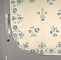 Embroidered coverlet, Linen embroidered with linen thread, American