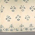 Embroidered coverlet, Linen embroidered with linen thread, American