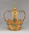 Crown of the Virgin of the Immaculate Conception, known as the Crown of the Andes, Gold, repoussé and chased; emeralds, Colombian; Popayán