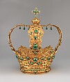 Crown of the Virgin of the Immaculate Conception, known as the Crown of the Andes, Gold, repoussé and chased; emeralds, Colombian; Popayán