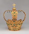 Crown of the Virgin of the Immaculate Conception, known as the Crown of the Andes, Gold, repoussé and chased; emeralds, Colombian; Popayán