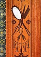 Architectural woodwork and paneling, George A. Schastey &amp; Co. (American, New York, 1873–1897), Satinwood, purpleheart, mother-of-pearl, silver-plated brass, mirrored glass, marble, and reproduction upholstery, American