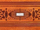 Architectural woodwork and paneling, George A. Schastey &amp; Co. (American, New York, 1873–1897), Satinwood, purpleheart, mother-of-pearl, silver-plated brass, mirrored glass, marble, and reproduction upholstery, American
