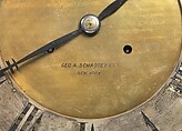 Wall clock, George A. Schastey &amp; Co. (American, New York, 1873–1897), Walnut, pine, glass, brass, and silver-plated brass, American