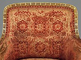 Armchair, Herter Brothers (German, active New York, 1864–1906), Gilded wood, mother-of-pearl, and original silk velvet upholstery, American
