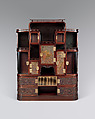 Cabinet, Herter Brothers (German, active New York, 1864–1906), Cherry, brass, and later silk textiles, American