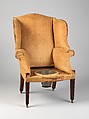 Easy Chair, Mahogany and pine with original muslin-covered foundation, American