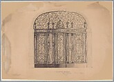 Elevator Screen, Farwell Building, Detroit, Louis C. Tiffany (American, New York 1848–1933 New York), Black ink and graphite with watercolor and compass construction on wove paper, mounted on illustration board, American