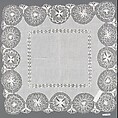 Lace handkerchief, Cotton muslin, embroidered net, Paraguayan (?)