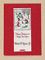 Holiday ribbon featuring scene of snowman, Warner Woven Label Co.  American, Silk, woven, American