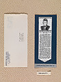 Silk label of John F. Kennedy, American Silk Label Manufacturing Company (1875–ca. 1990), Silk, woven, American