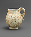 Pitcher, "Alsatian" line, Chesapeake Pottery (Baltimore, Maryland, 1882–1914), Semi-porcelain ware, American
