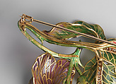 Brooch, Marcus and Co. (American, New York, 1892–1942), Plique-à-jour enamel, conch pearl, diamond, platinum and eighteen karat gold, American