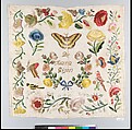 Sampler, Linen, silk, Mexican