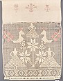 Show Towel, Cadarina Kunsck, Linen embroidered with silk and cotton, American