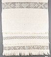 Show Towel, Linen embroidered with silk, American