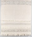Show Towel, Linen embroidered with silk, American