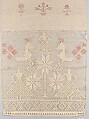 Show Towel, Cadarina Kunsck, Linen embroidered with silk and cotton, American