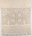 Show Towel, Susanna Martin, Linen embroidered with cotton (?), American